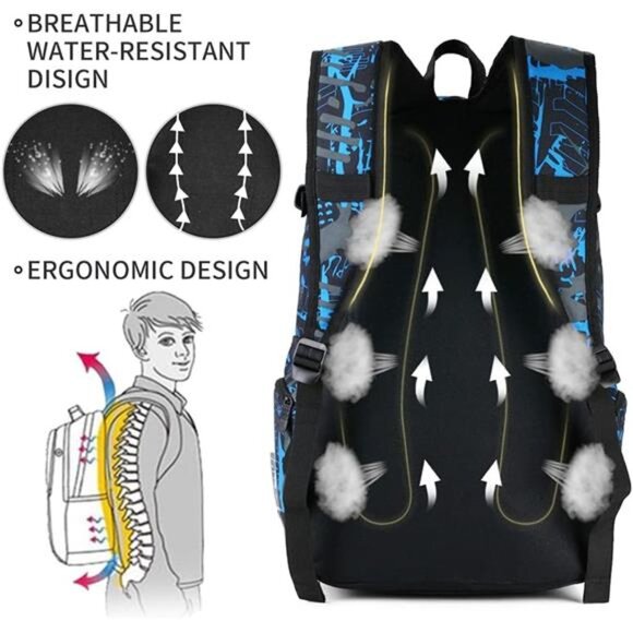 "Lightweight School‎ & Travel Backpack with Laptop Compartment for Men & Women" - Picture 4 of 8